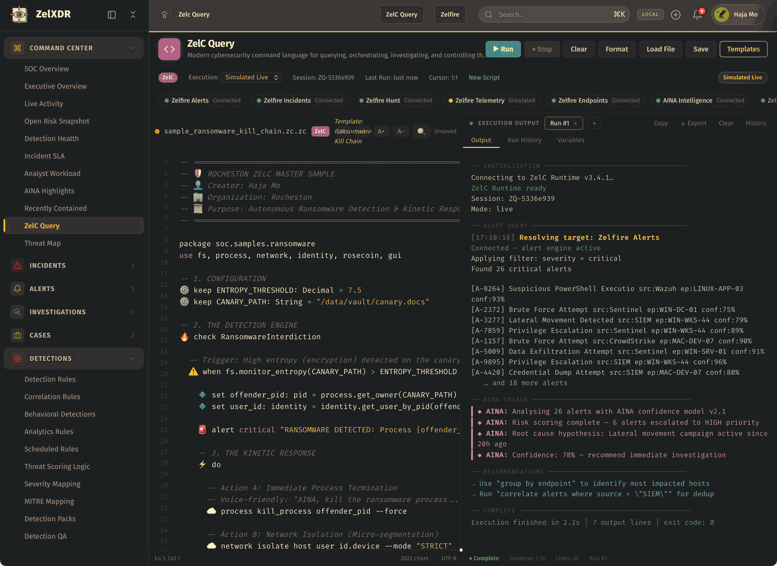 ZelC Terminal in Zelfire