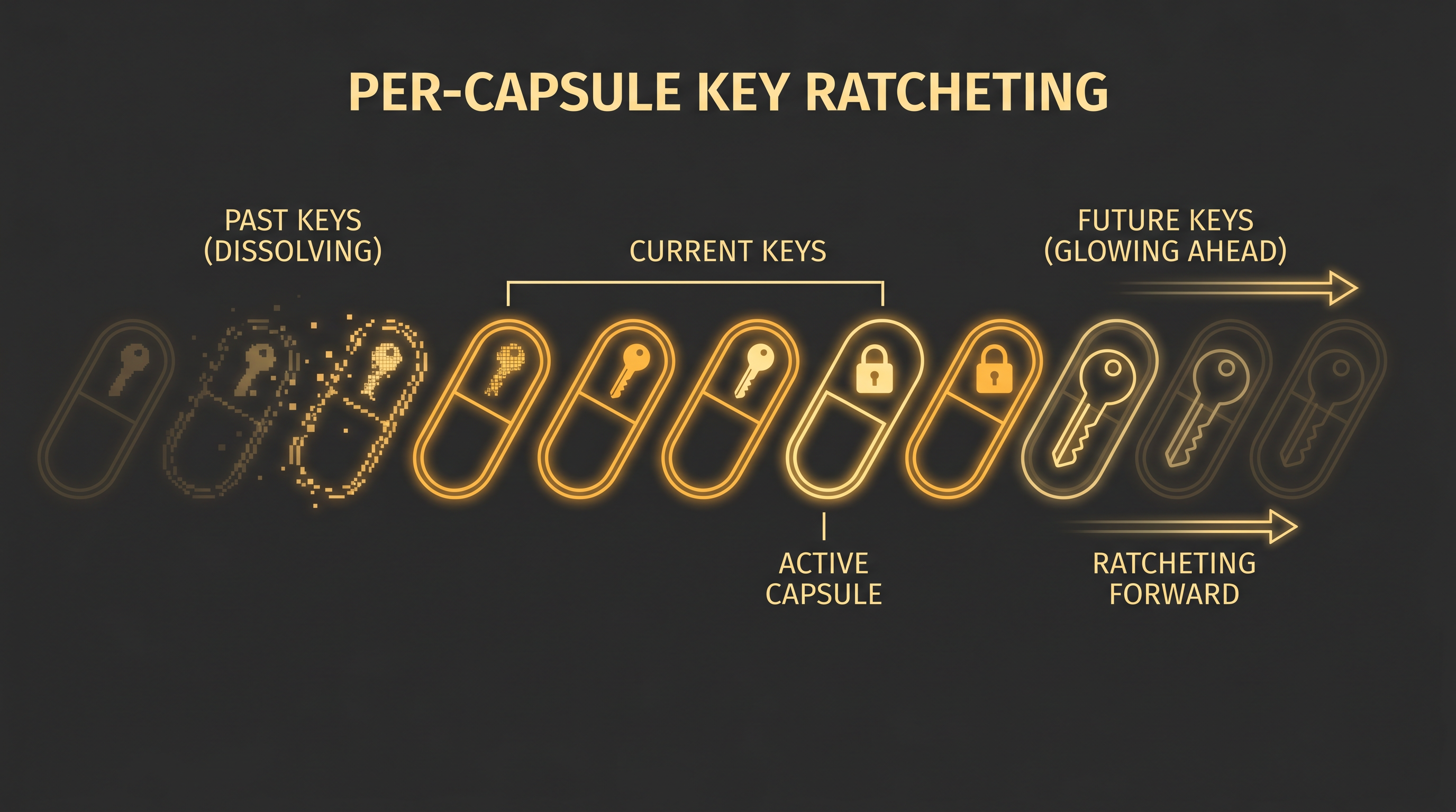 Per-Capsule Key Ratcheting — Past, Current, Future keys ratcheting forward