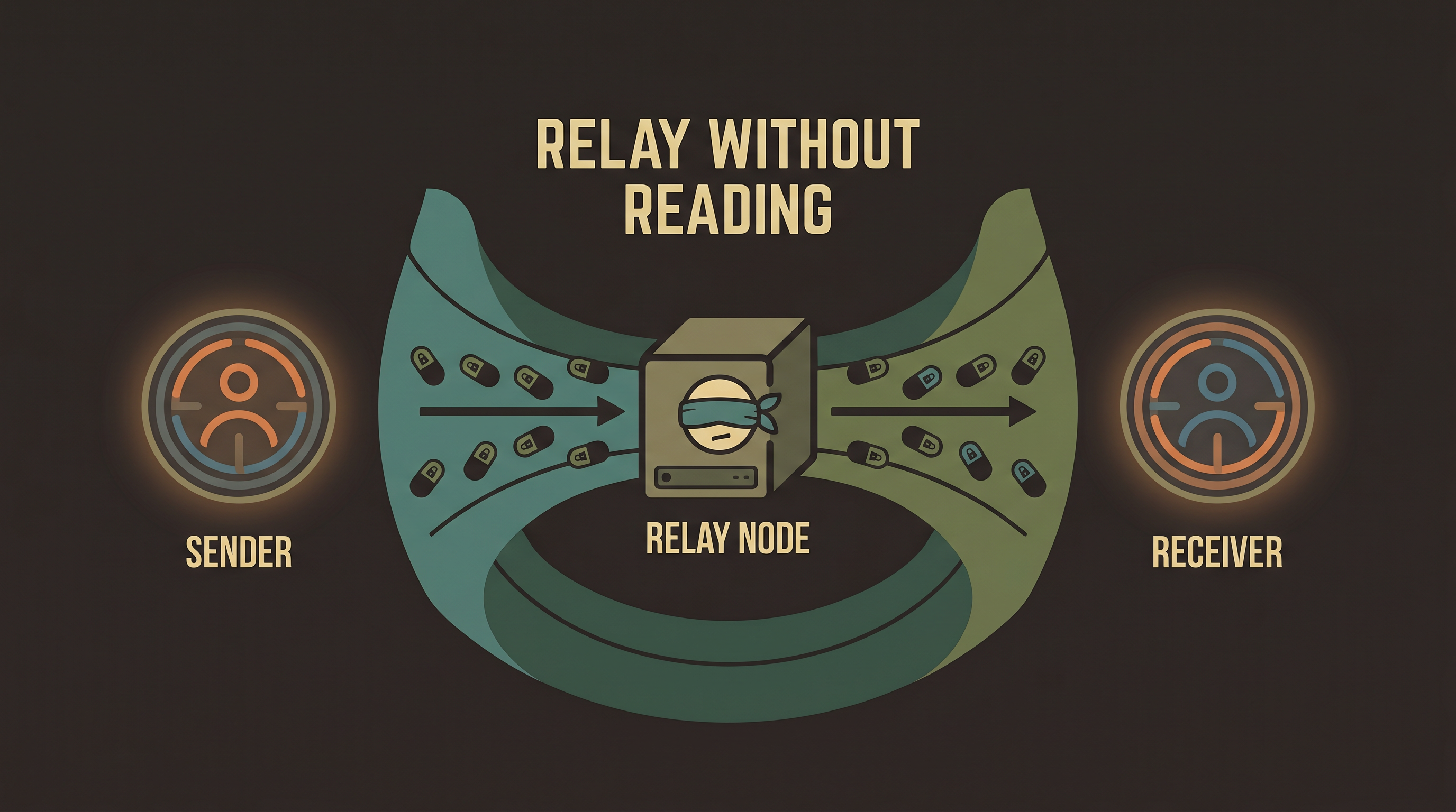 Relay Without Reading — Sender, Relay Node, Receiver